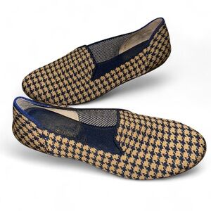 Rothy's The Loafer Sapphire and Camel Houndstooth size 9.5